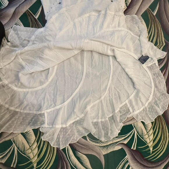 ETHEREAL Y2K Coline embroidered boho fairy sundress w/ asymmetrical lace skirt! - Picture 5 of 14